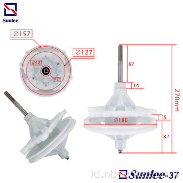 Gearbox mesin cuci 12 lubang fix 11 gigi poros panjang